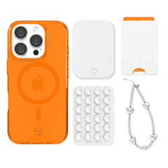 Neon Orange iPhone Bundle Set - Wallet