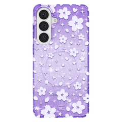 Lavender Cherry Blossom Glitter Samsung Case